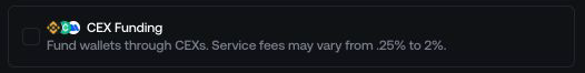 Funding option in Launch Settings