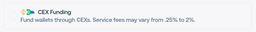 Funding option in Launch Settings