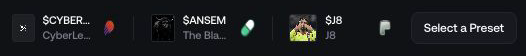Preset selector in Launch Settings