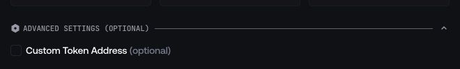 Custom Token Address field