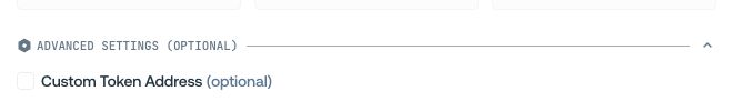 Custom Token Address field